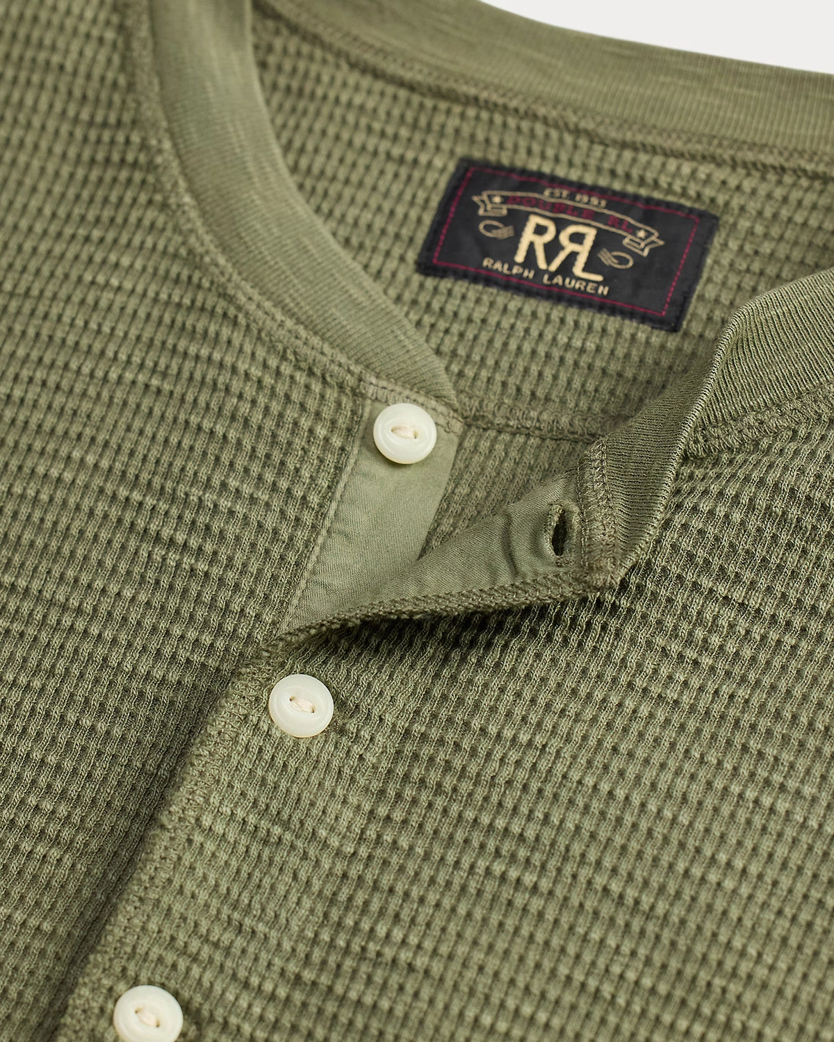 RRL / ガーメントダイド ワッフルニット ヘンリーネック シャツ(MNRRKNI16820214)