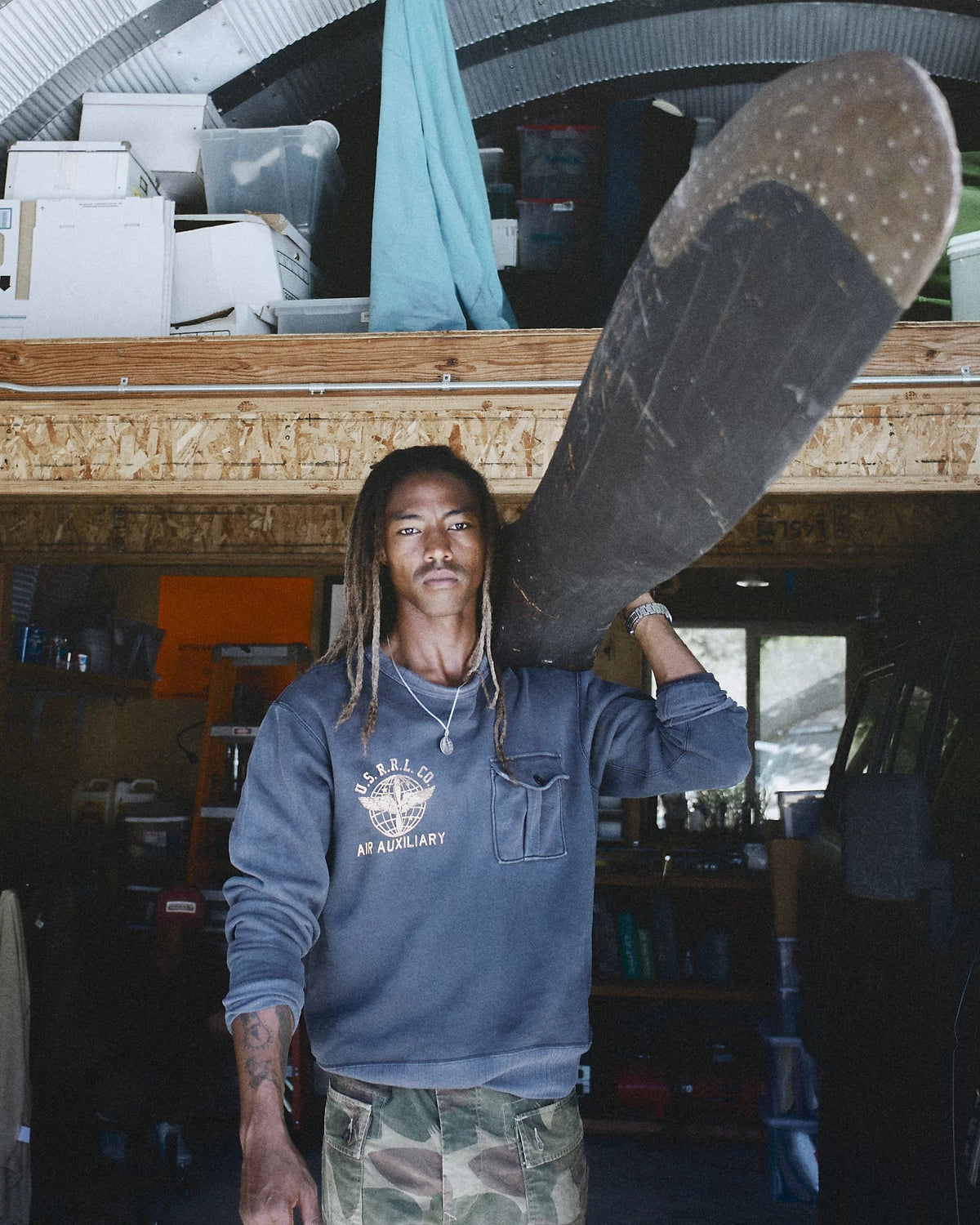 RRL / フレンチ テリー グラフィック スウェットシャツ (MNRRKNI16820221)