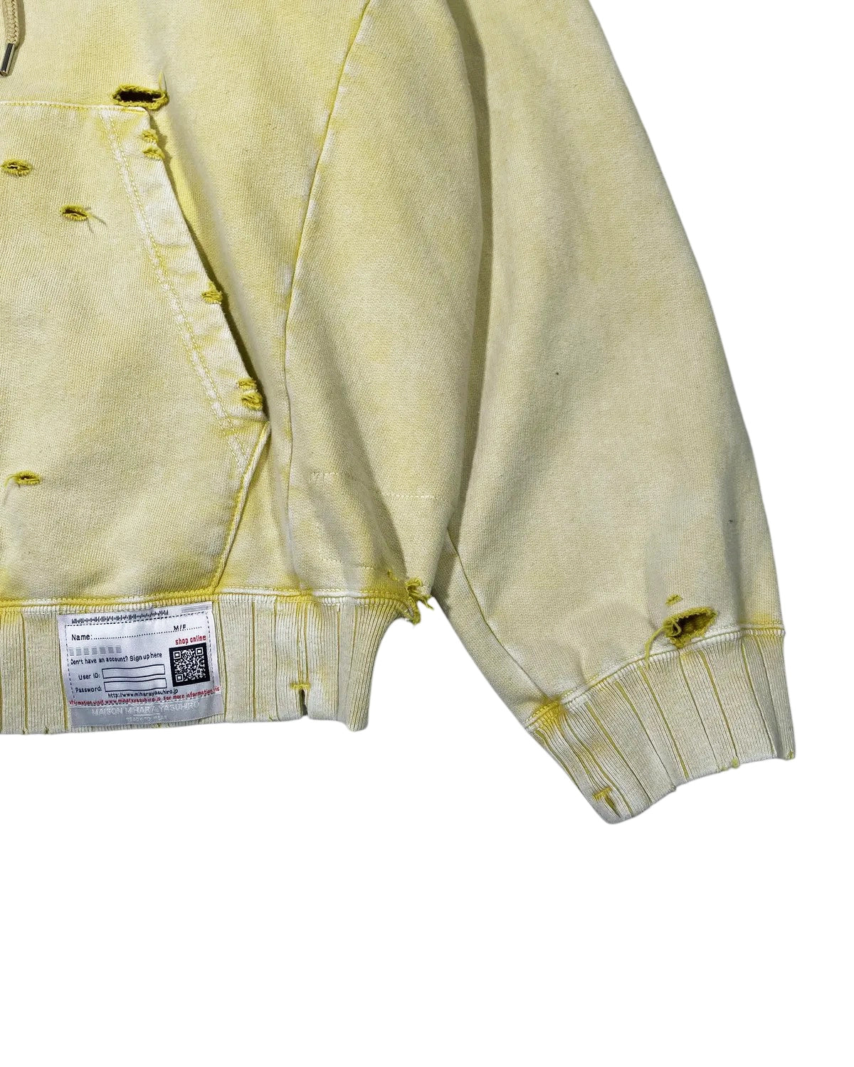 Maison MIHARA YASUHIRO / BLEACHED HALF ZIP HOODIE (A15HD565)