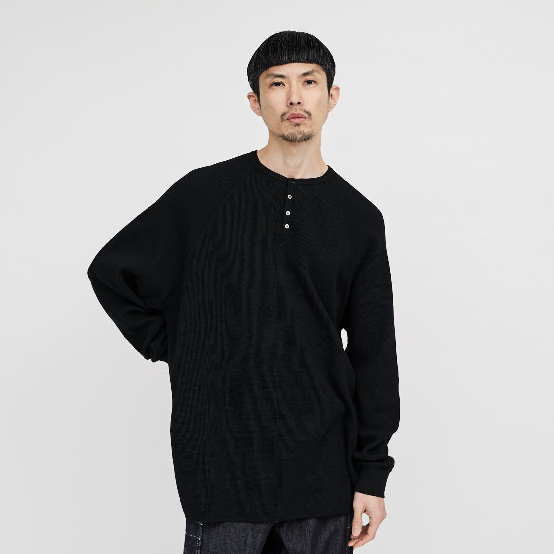 Graphpaper / Waffle L/S Henley Neck Tee