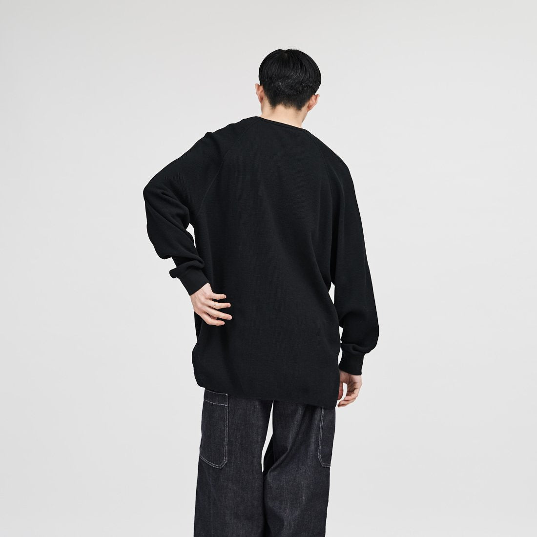 Graphpaper / Waffle L/S Henley Neck Tee (GU233-70136B)