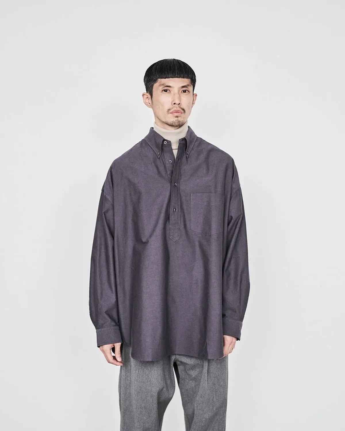 Graphpaper / Oxford Pique Jersey L/S Oversized BD Shirt