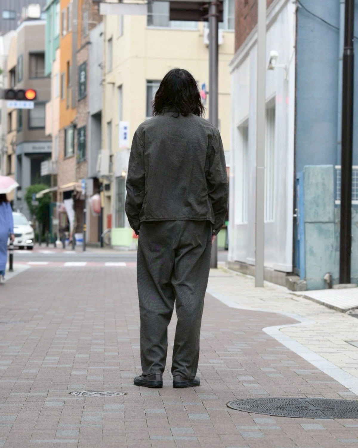 A.PRESSE / Vintage Black Chambray Work Pants (25AAP-04-22)