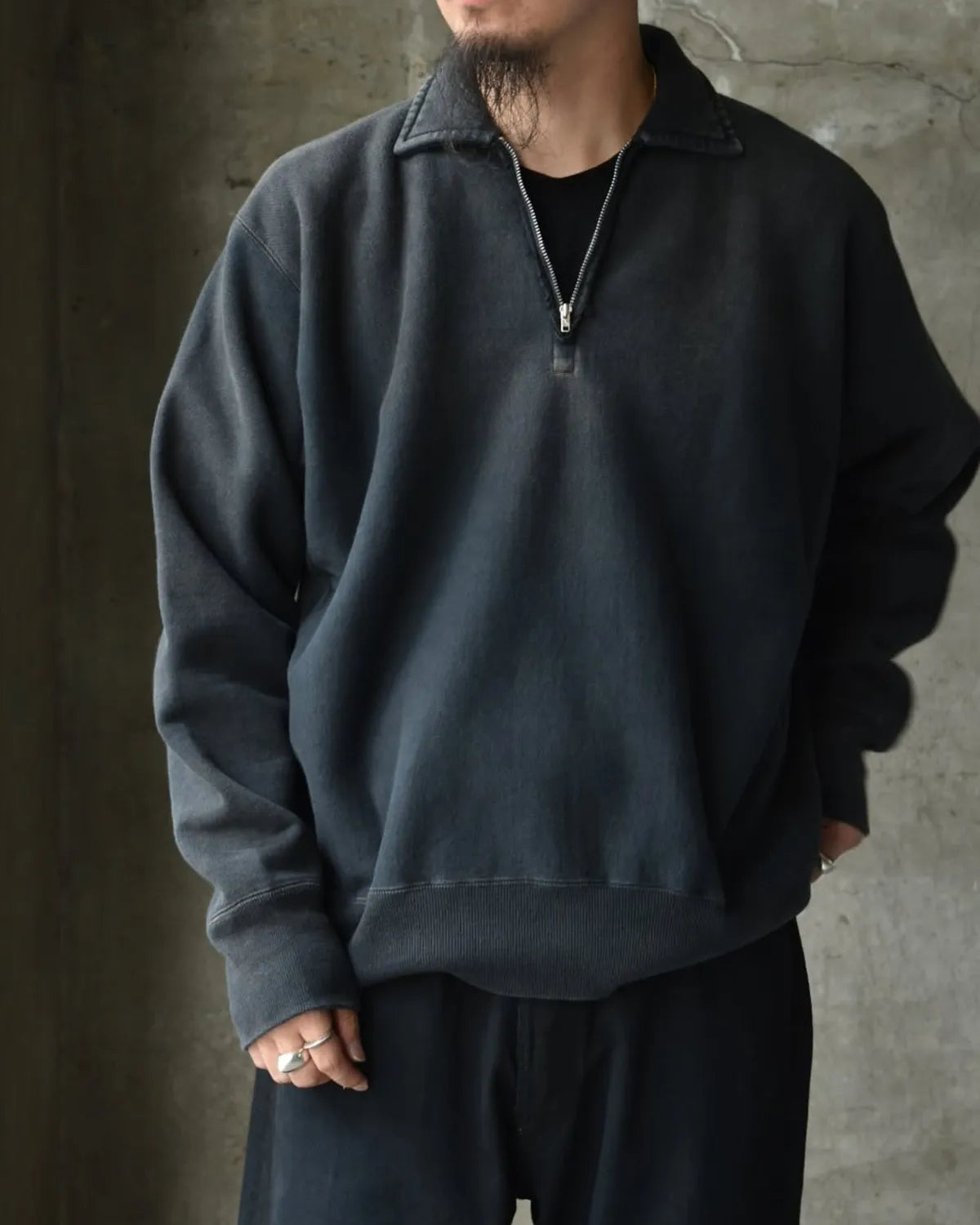 A.PRESSE / Vintage Half Zip Sweatshirt (25AAP-05-09)