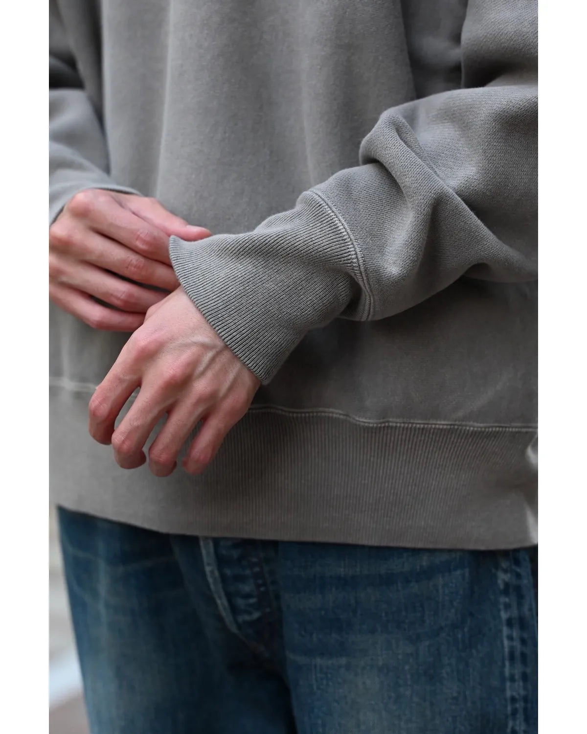 A.PRESSE / Vintage Half Zip Rib Collar Sweatshirt (25AAP-05-07)