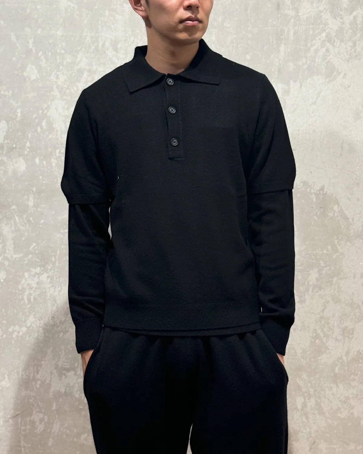 entire studios / SHORT SLEEVE KNIT POLO  (UNU-25-11087)