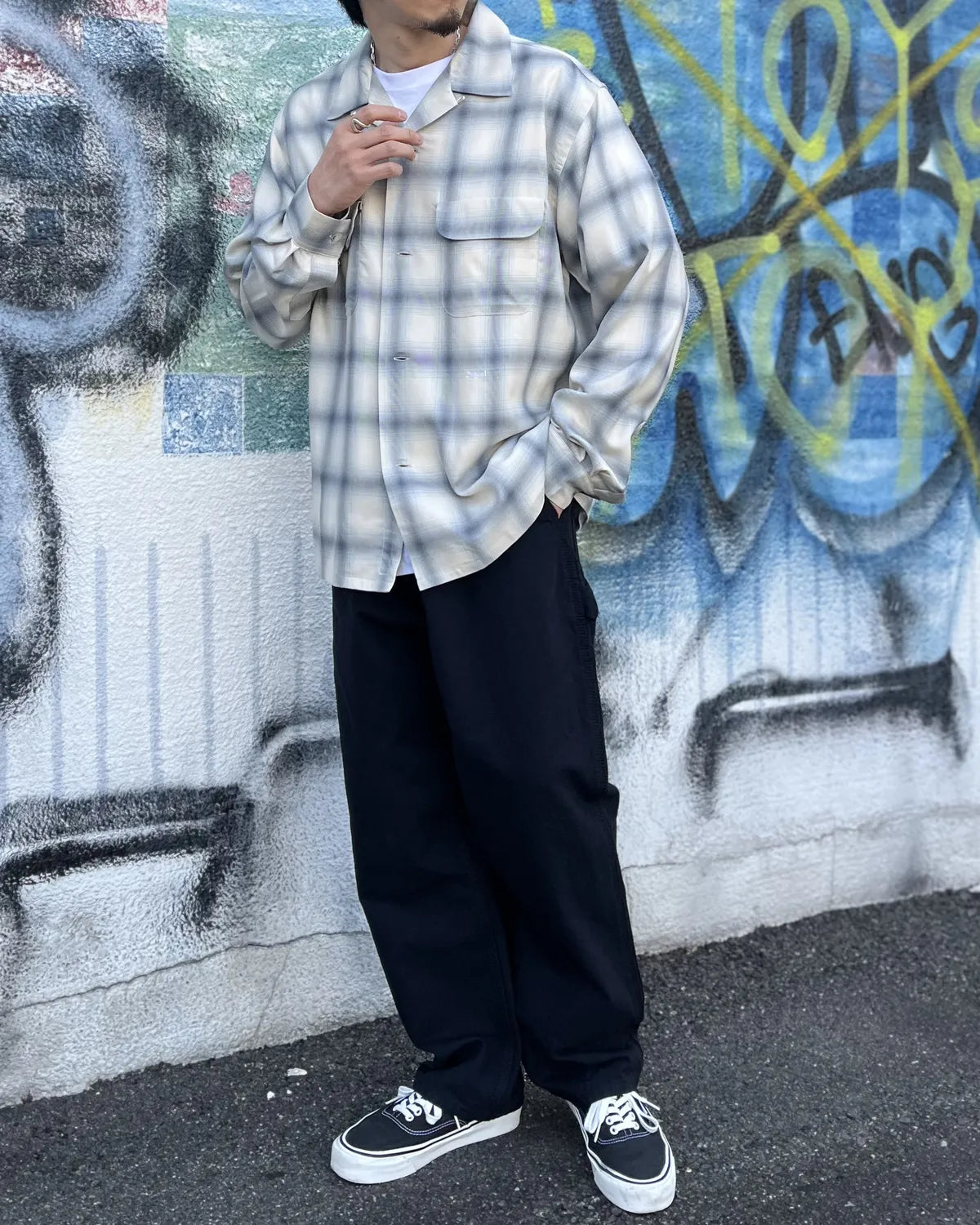 SEQUEL / OMBRE CHECK LONG SLEEBE SHIRT (SQ-26SS-SH-02)
