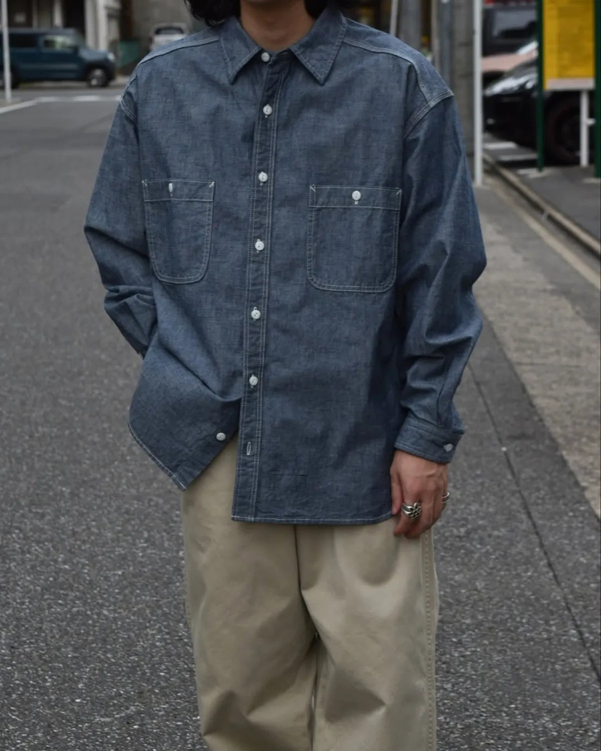 DESCENDANT / NORMAN CHAMBRAY LS SHIRT (252WVDS-SHM02)
