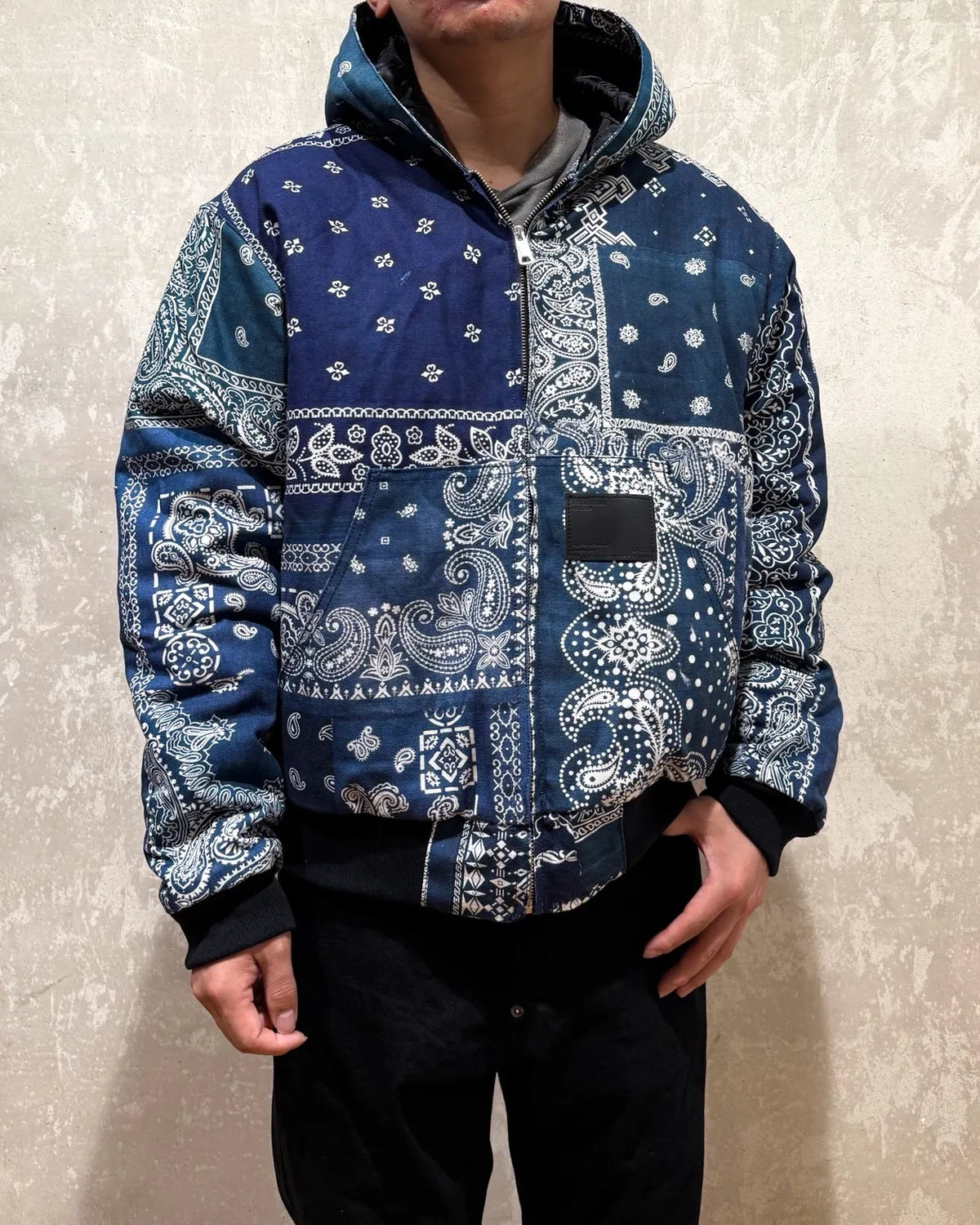 MIYAGIHIDETAKA -Rafu-  / Quilted Hoodie Jacket (MH027)