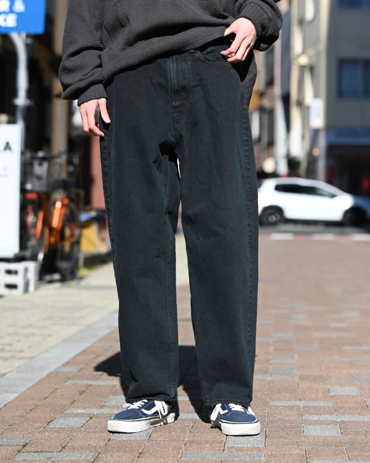 A.PRESSE / Black Washed Wide Denim Pants (26SAP-04-33)