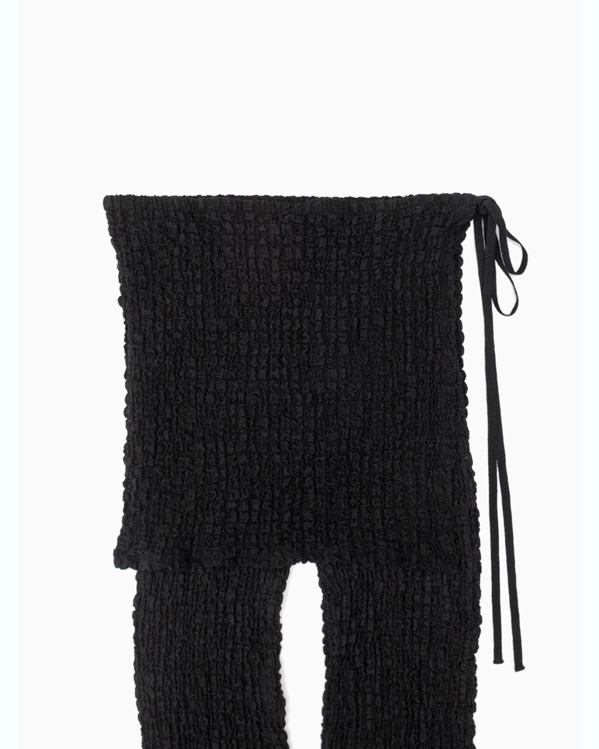 PHEENY / Shrink Lace Apron-Layered Flare Pants (PS26-CS21)