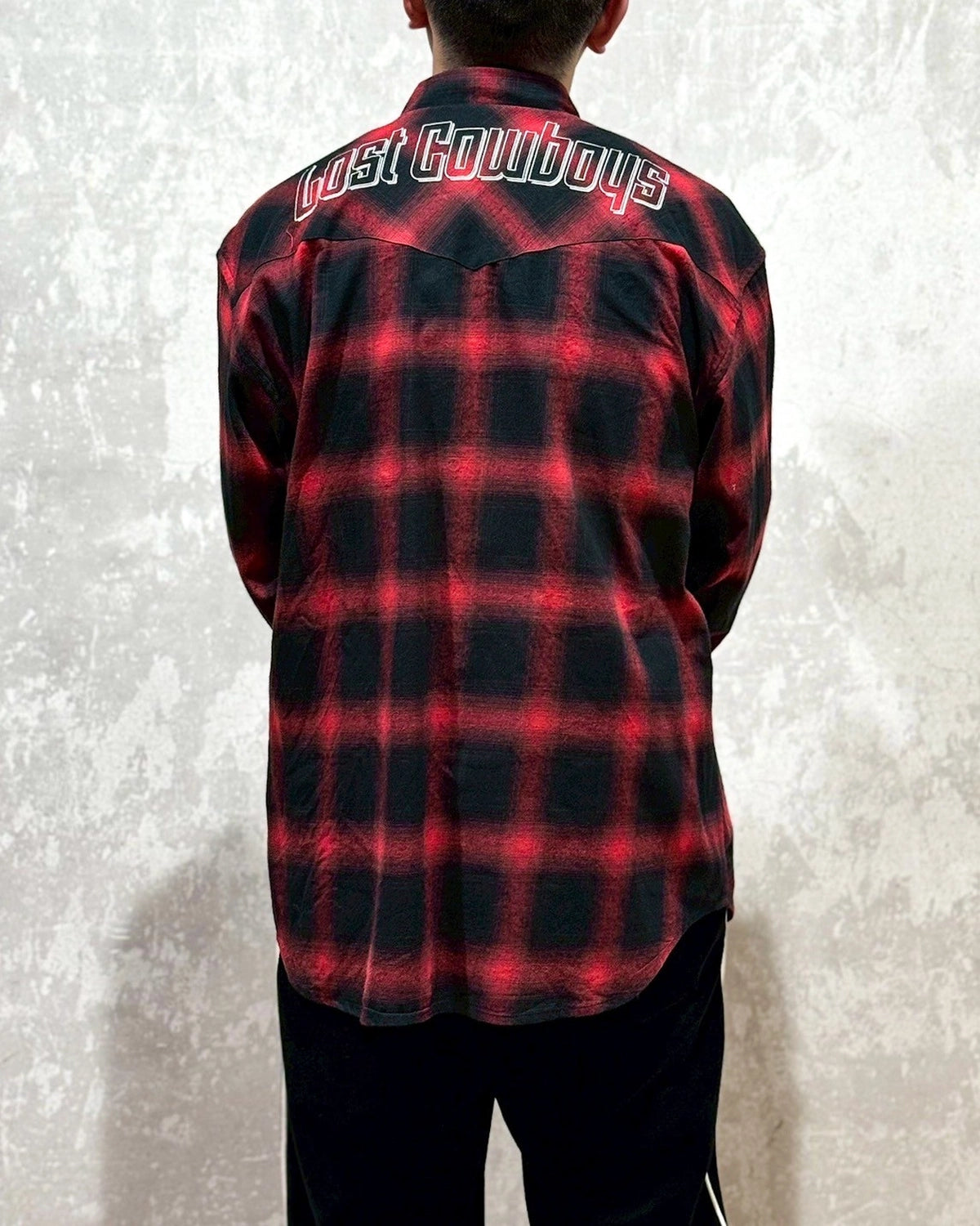 LASTMAN / OMBRE PLAID WESTERN SHIRTS -L/S- (251LM-SH03)