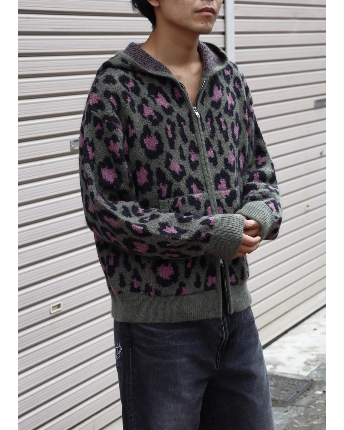 WOKE EDGE / Leoparad Mohair Zip Knit (2621-15913-0053004)