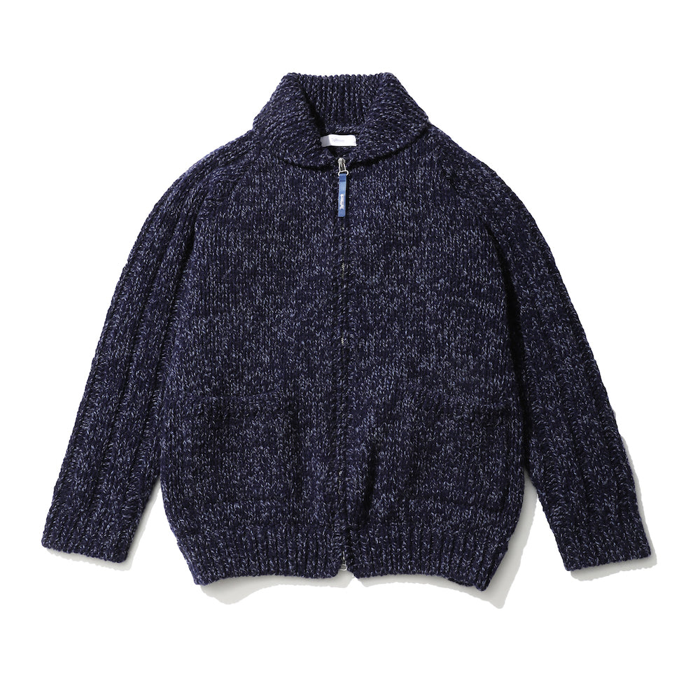 TapWater / Shetland Wool Cowichan Zip Cardigan