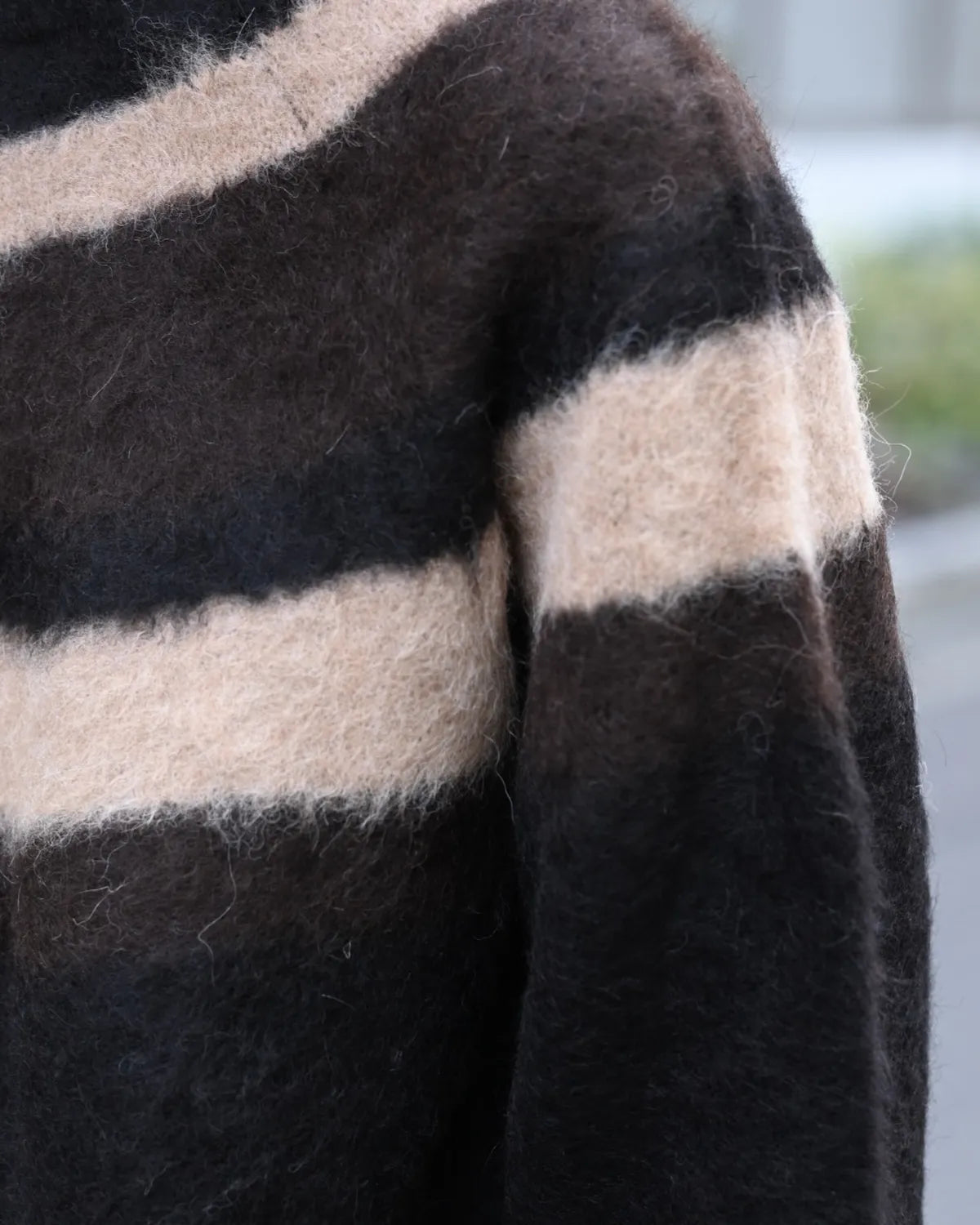 MARKAWARE / ALPACA BRUSHED STRIPED JUMPER (A25D02SW01C)
