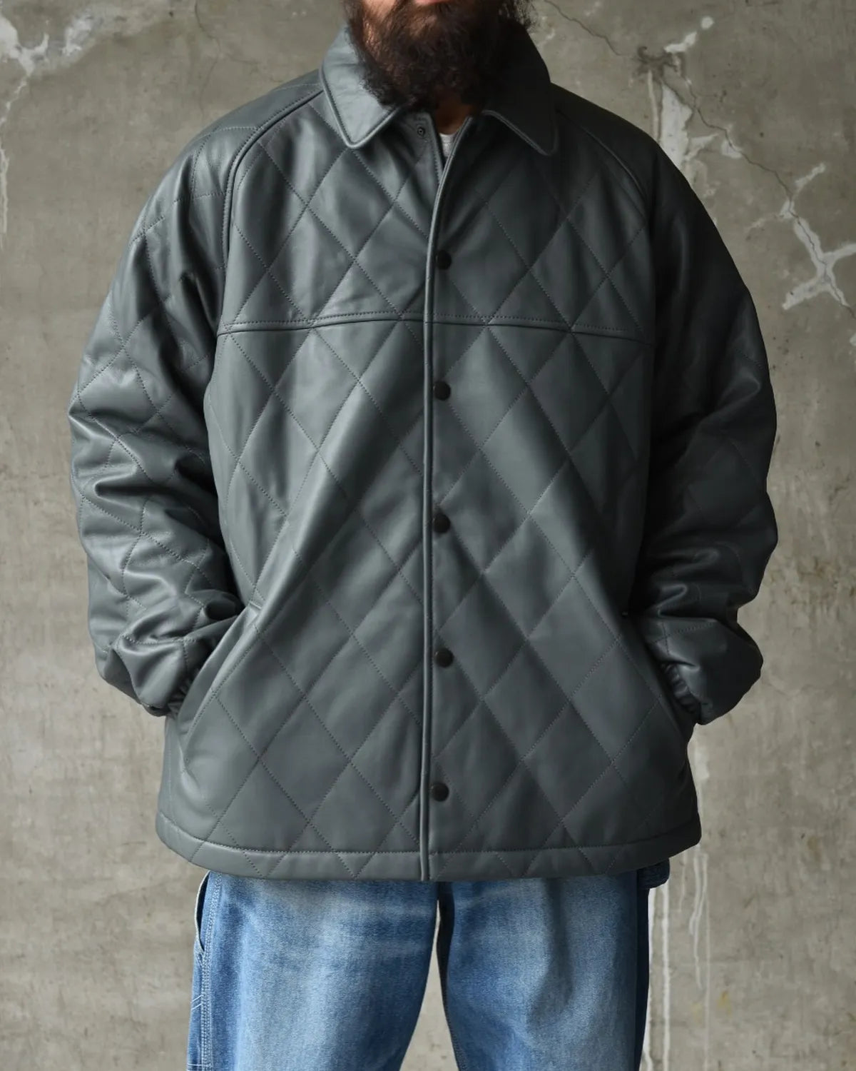 CHALLENGER / QUILTING LEATHER JACKET (CLG-JK 025-008)