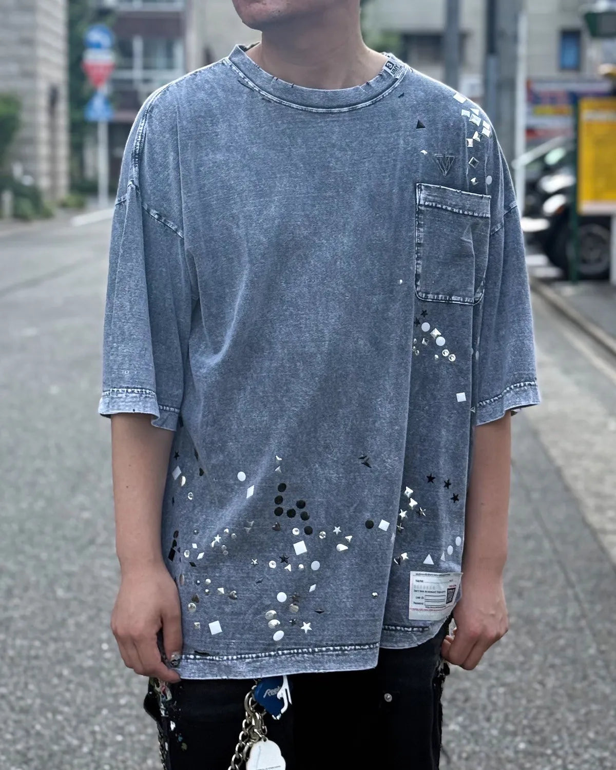 Maison MIHARA YASUHIRO / EMBELLISH BLEACH TEE (A15TS631)
