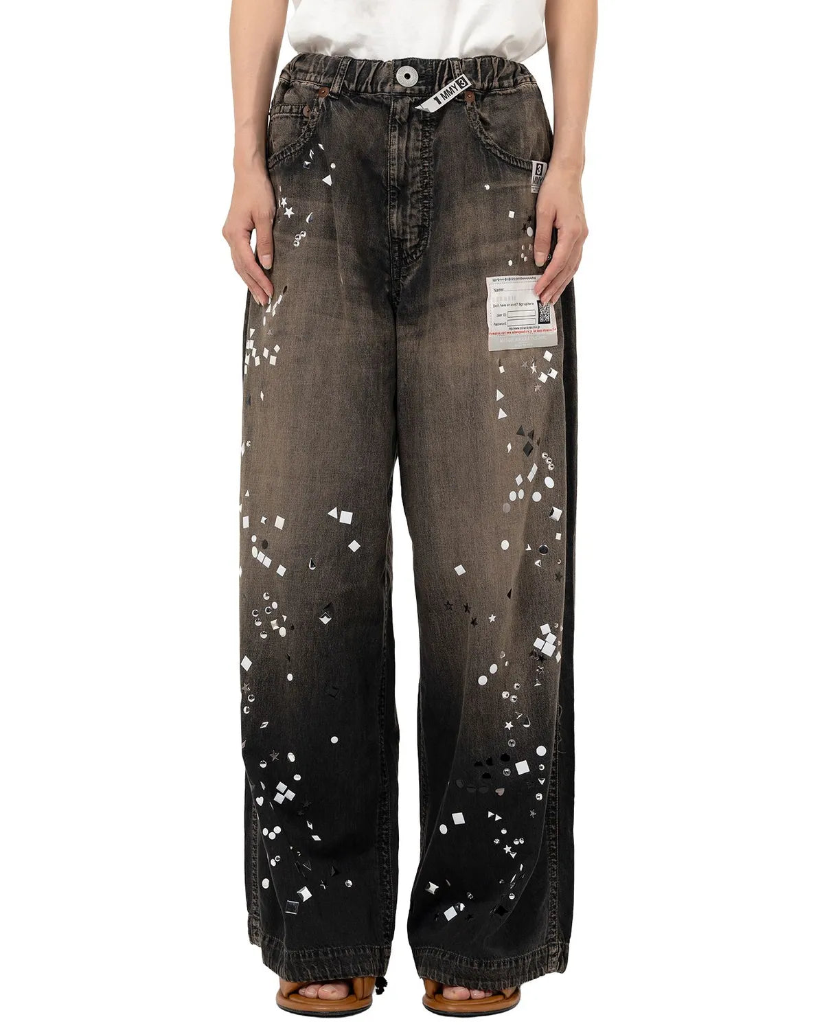 Maison MIHARA YASUHIRO / Embellished Denim Wide Pants (B15PT081)