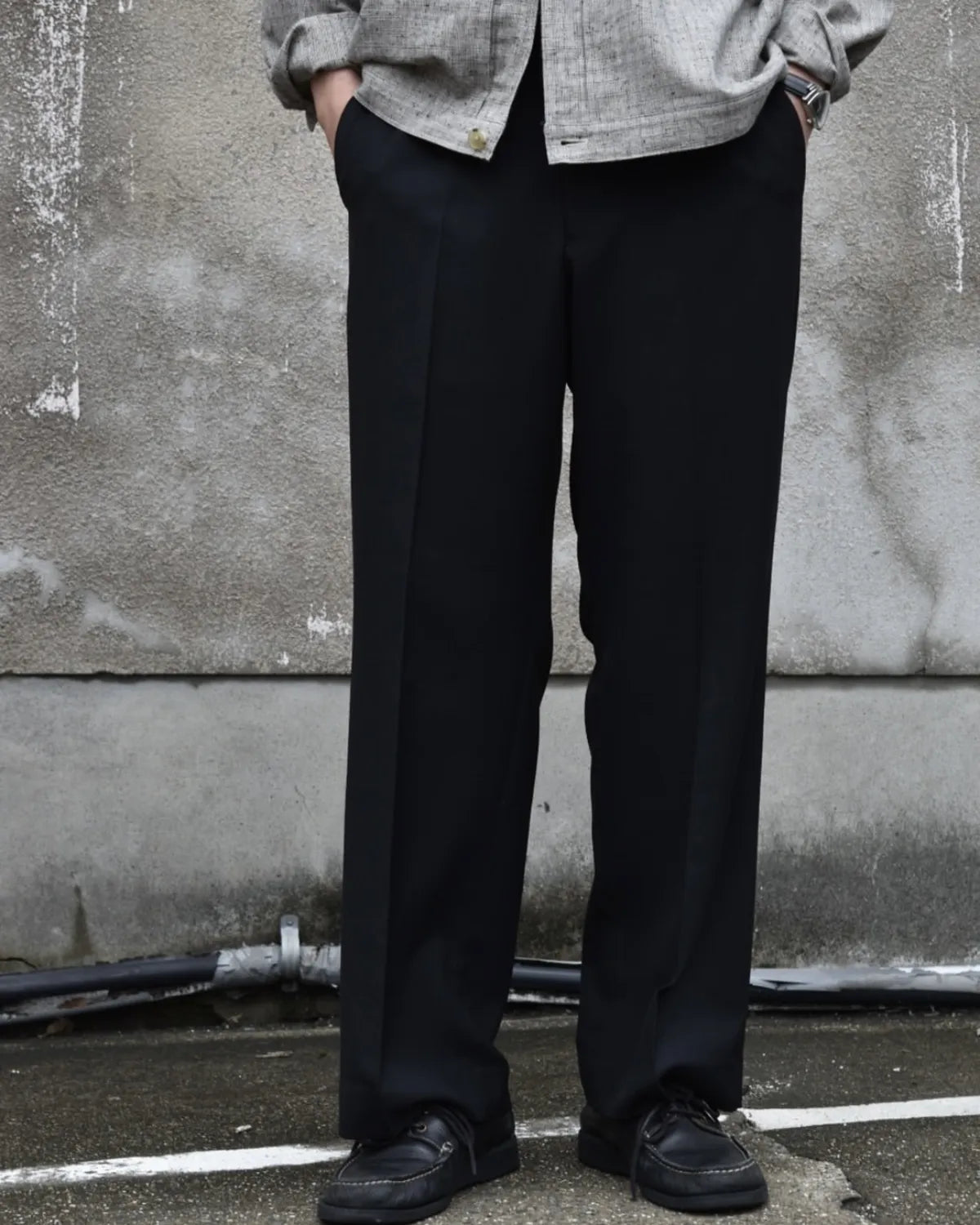 marka / Recycled Polyester Non-Mulesed Wool Gabardine Regular Straight Trousers (M25C07PT02C)