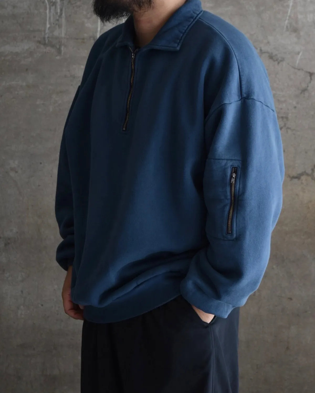 is-ness / PIGMENT DYED ZIP SWEAT SHIRT (25AW_08_1007AWCS04)