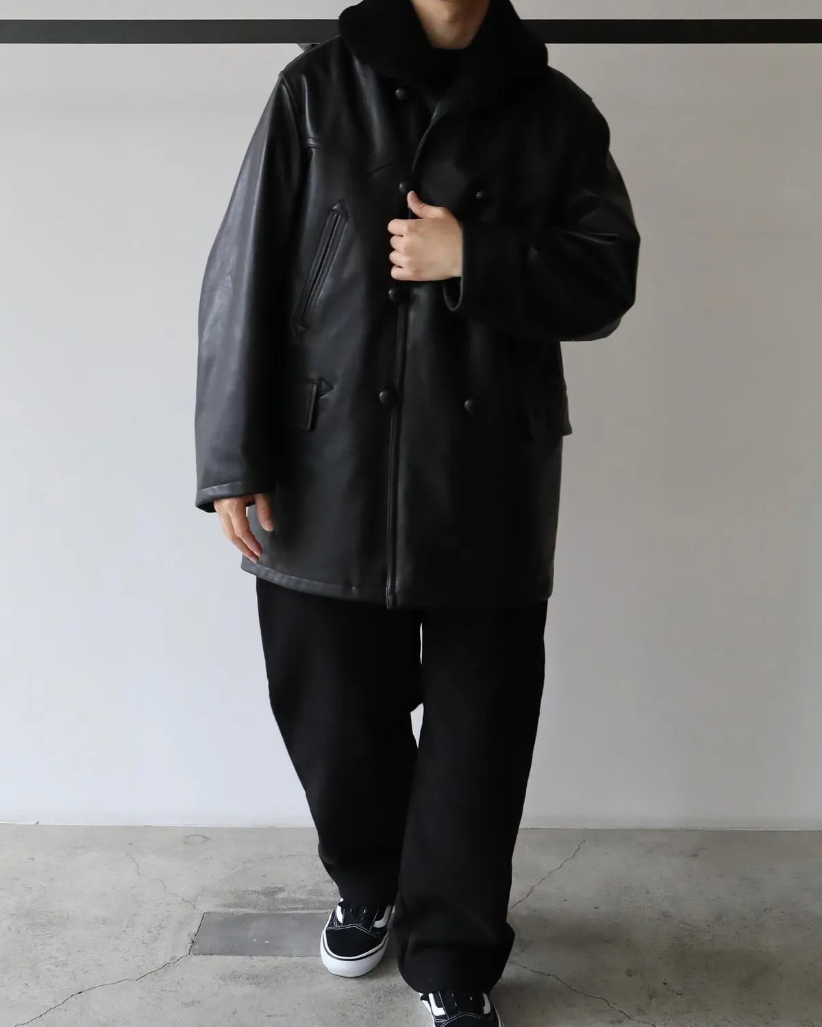 COMOLI / ラムレザー カナディアンコート (C03-04015)