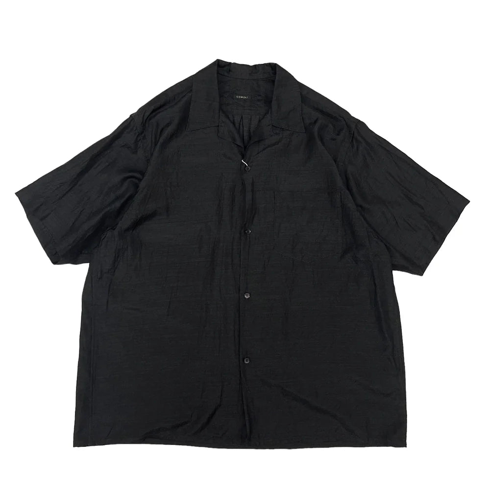 COMOLI / ウールシルク 半袖オープンカラーシャツ (Z01-02010)