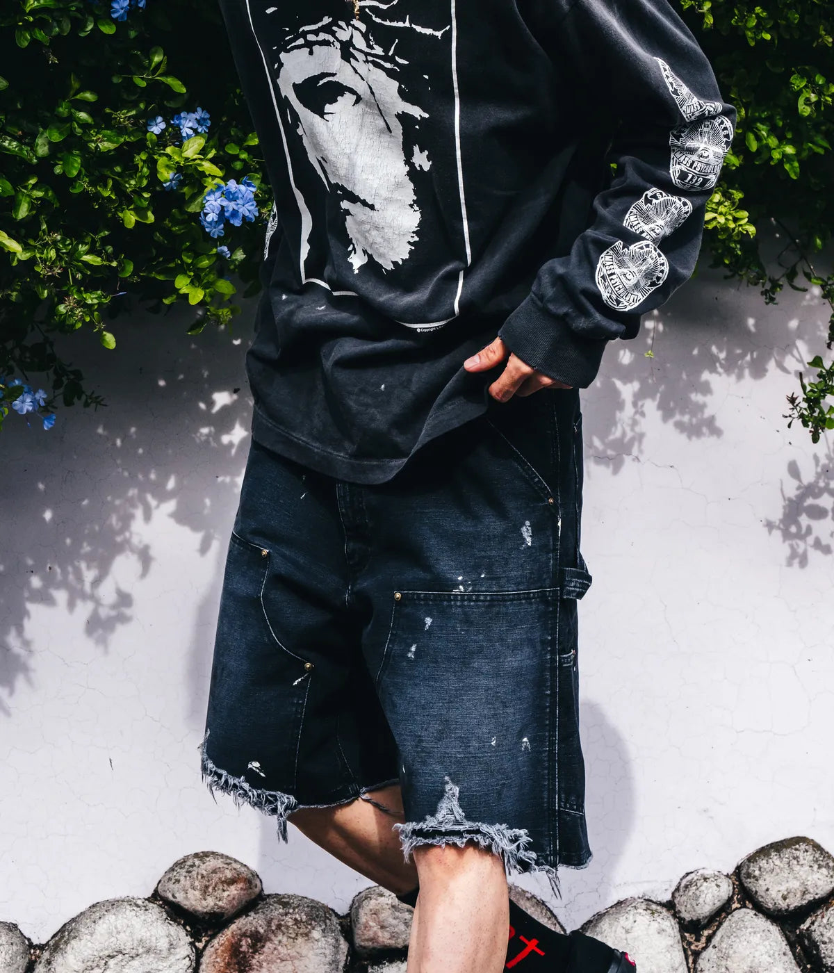 ©︎SAINT Mxxxxxx / DOUBLE KNEE SHORTS (SM-HR8-0000-071)