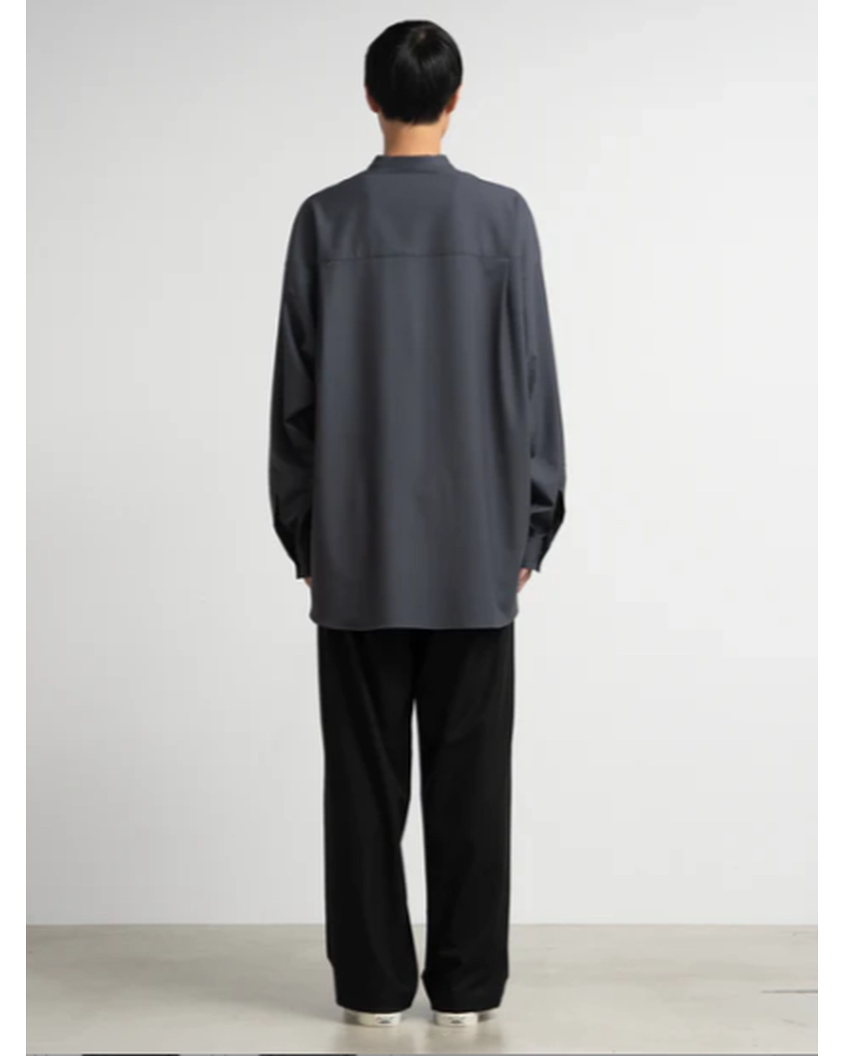 Graphpaper / Extra Fine Wool L/S Oversized Band Coallar Shirt (GM251-50093B)