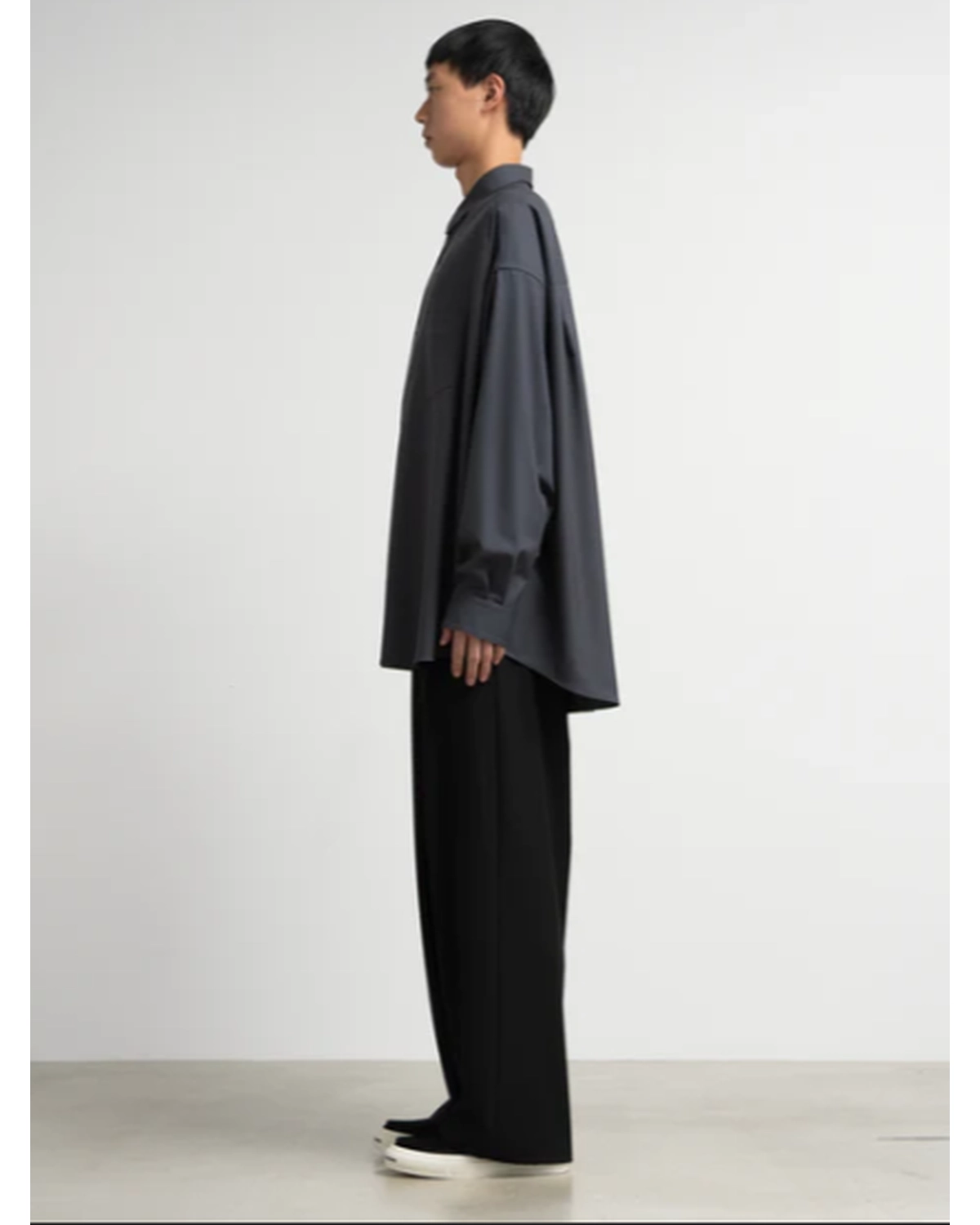 Graphpaper / Extra Fine Wool L/S Oversized Regular Coallar Shirt (GM251-50092B)