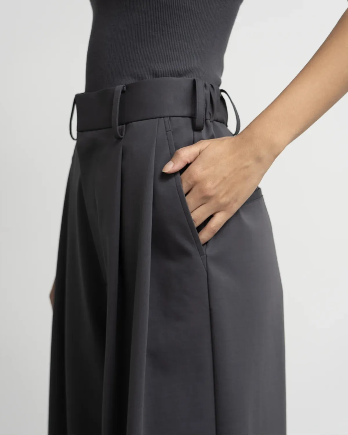 Graphpaper / Compact Ponte Two Tuck Wide Pants (GL253-40044B)