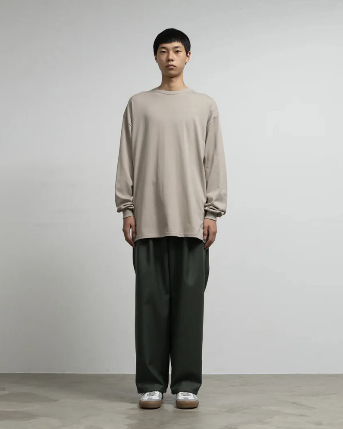 Graphpaper / Tri Spun Cotton L/S Oversized Tee (GM253-70305)