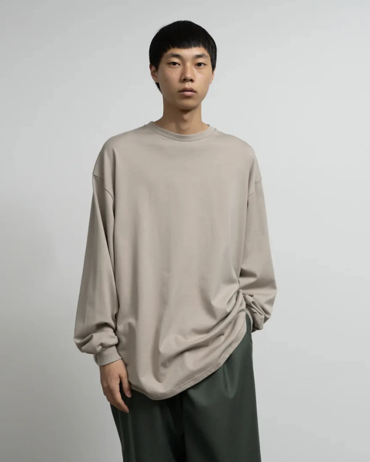 Graphpaper / Tri Spun Cotton L/S Oversized Tee (GM253-70305)