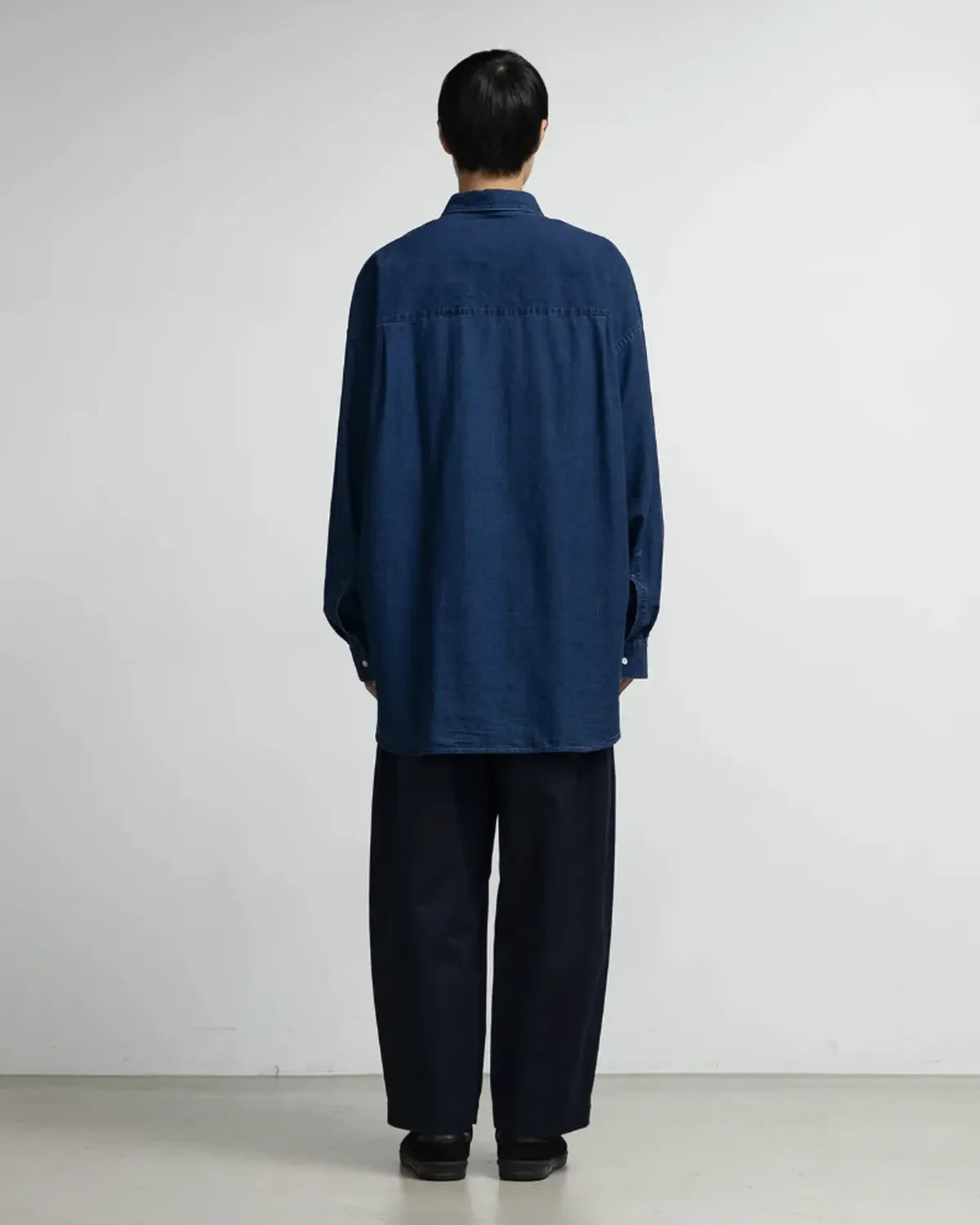 Graphpaper / SIDOGRAS indigo Poplin L/S Oversized Regular Coallar Shirt (GM252-50045)