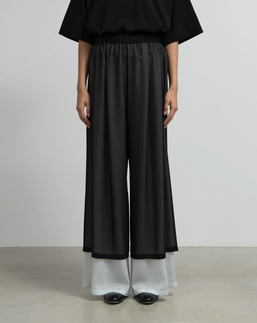 Graphpaper / Cupro Stripe Layrerd Sheer Pants (GL253-40416)