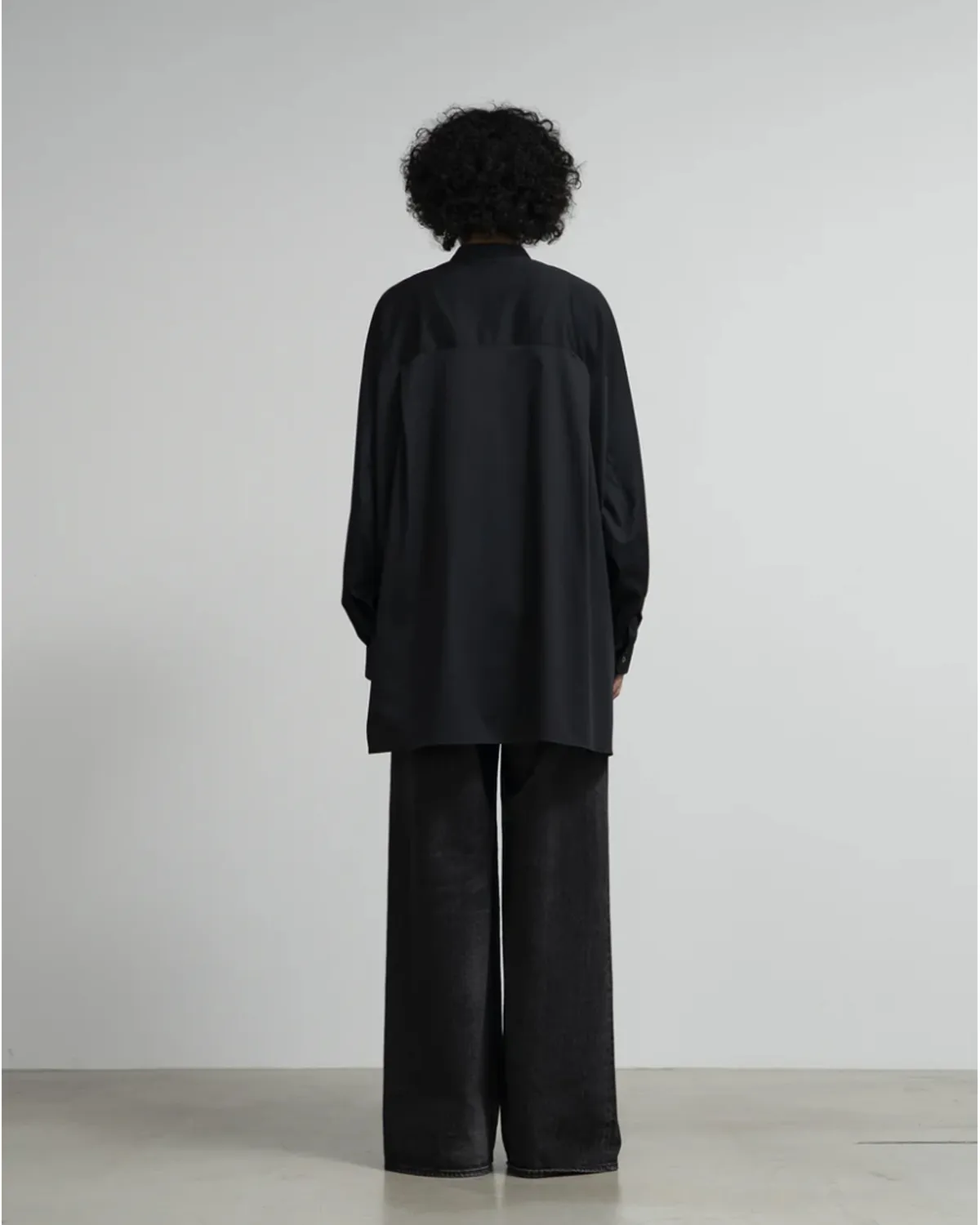 Graphpaper / Silicon Poplin Deep Slit Band Collar Shirt (GL253-50183)