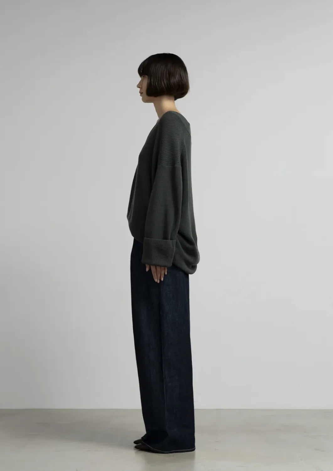 Graphpaper / Mercerized Fine Wool Oversized VNeck Knit (GL253-80466)