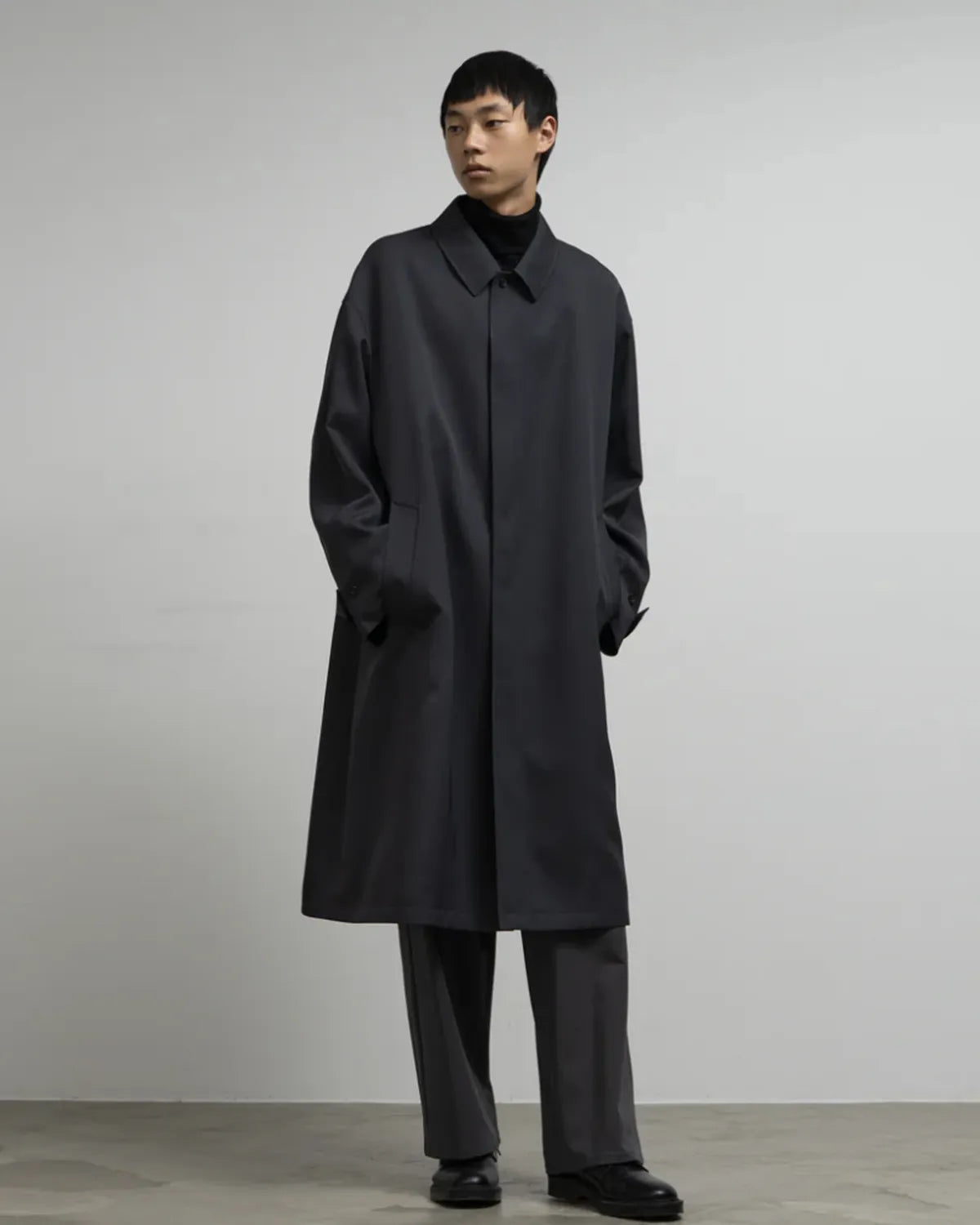 Graphpaper / Scale Off Wool Balmacaan Coat (GM253-10170B)