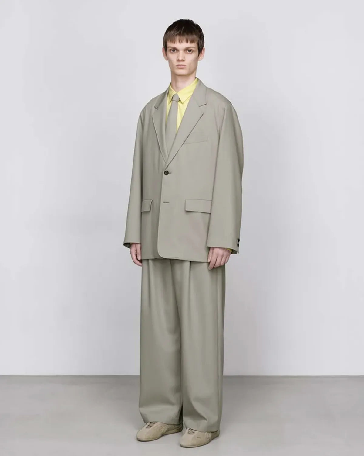 Graphpaper / Techno Wool Nylon Wide Tapered Trousers (GM253-40316)