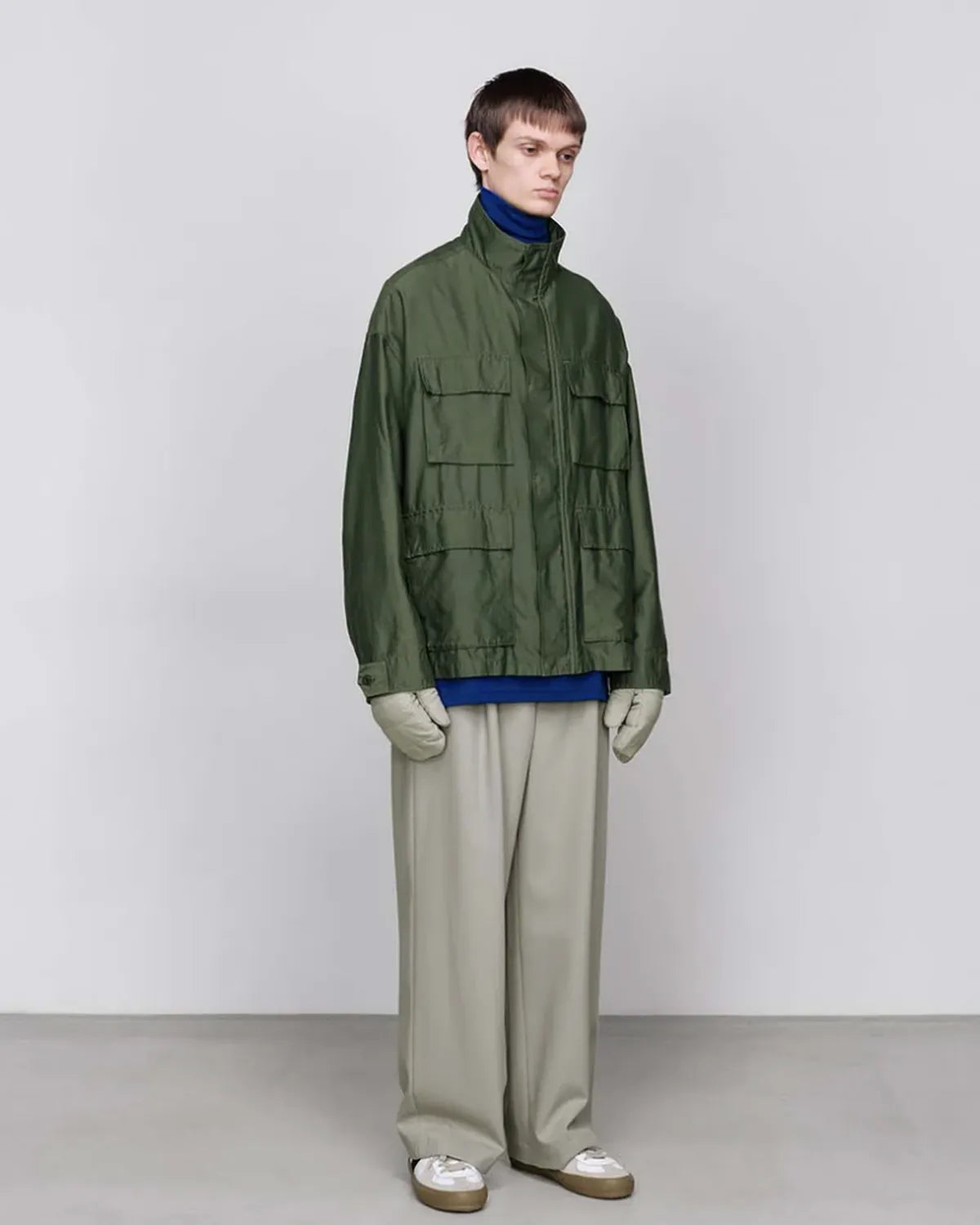 Graphpaper / Techno Wool Nylon Wide Tapered Trousers (GM253-40316)