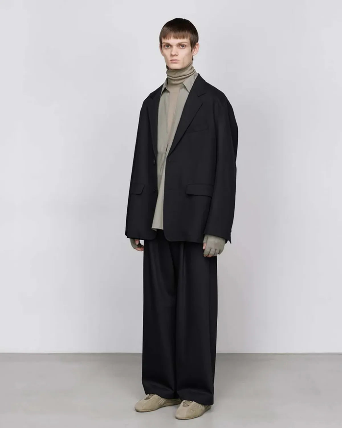 Graphpaper / Techno Wool Nylon Wide Tapered Trousers (GM253-40316)