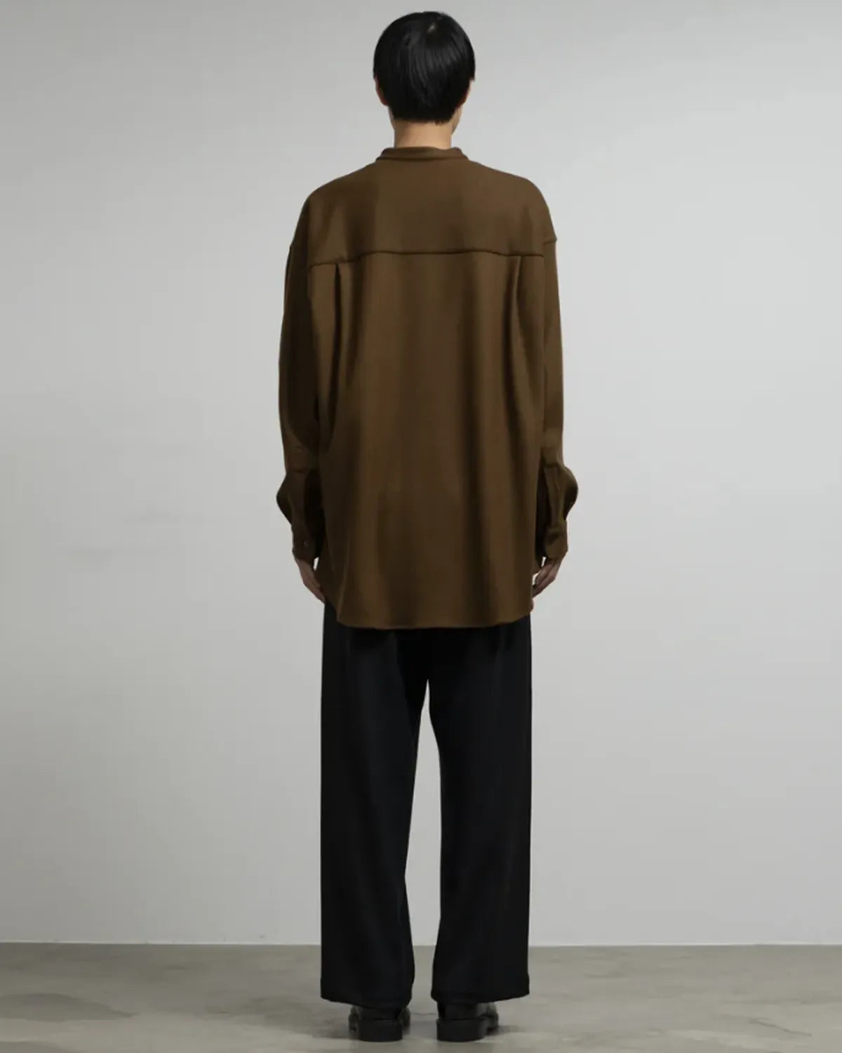 Graphpaper / Wool Smooth Flannel Oversized Band Collar Shirt (GU253-50222B)