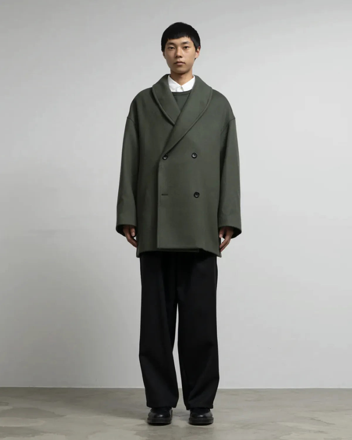 Graphpaper / Light Melton Shawl Collar Coat (GM253-10268C)