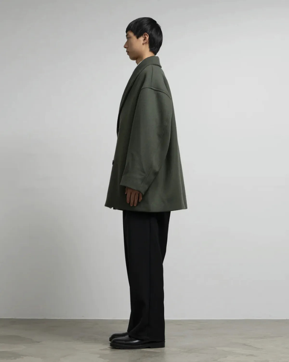 Graphpaper / Light Melton Shawl Collar Coat (GM253-10268C)