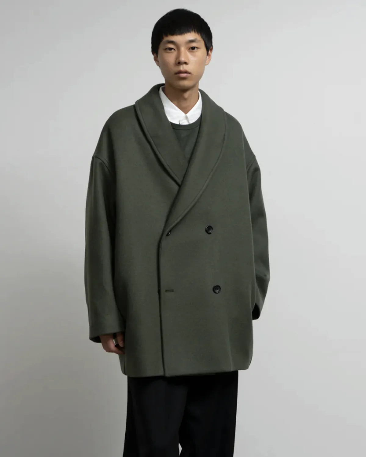 Graphpaper / Light Melton Shawl Collar Coat (GM253-10268C)