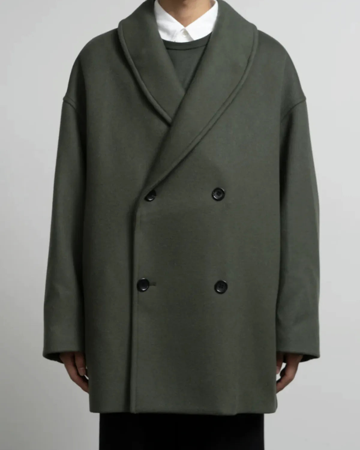 Graphpaper / Light Melton Shawl Collar Coat (GM253-10268C)