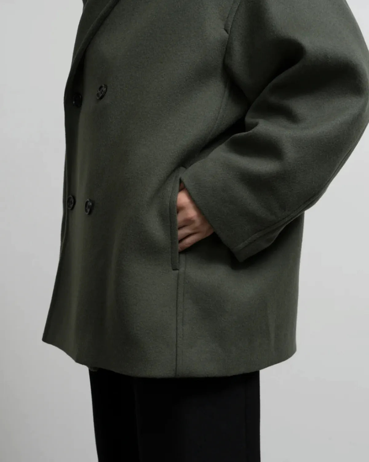 Graphpaper / Light Melton Shawl Collar Coat (GM253-10268C)
