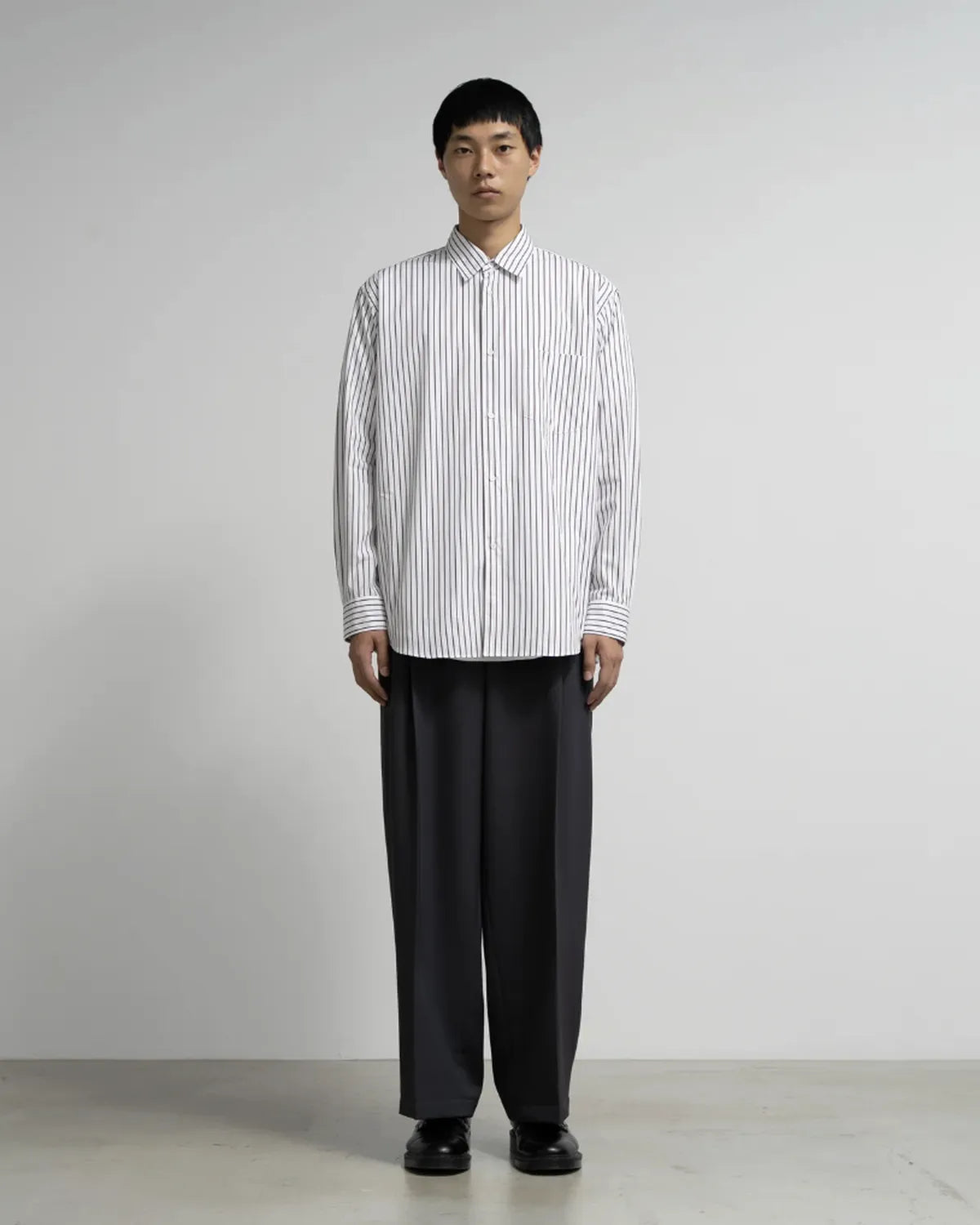 Graphpaper / SIDOGRAS Stripe Regular Collar Shirt (GM254-50024STB)