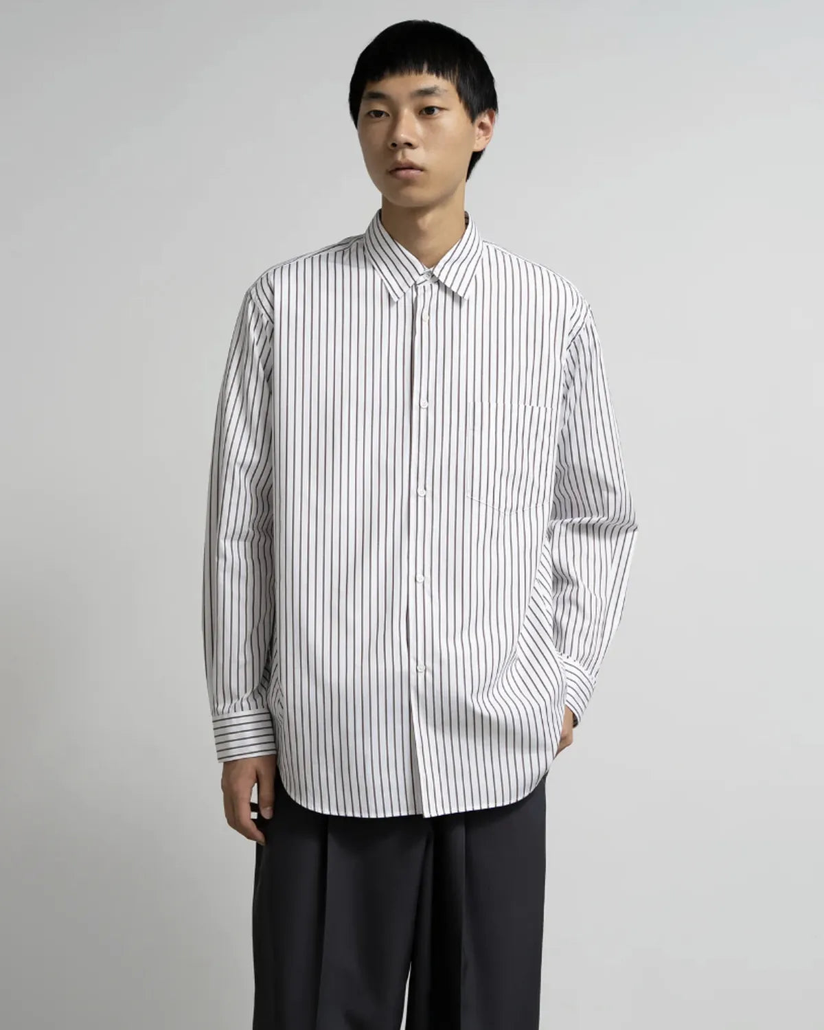 Graphpaper / SIDOGRAS Stripe Regular Collar Shirt (GM254-50024STB)