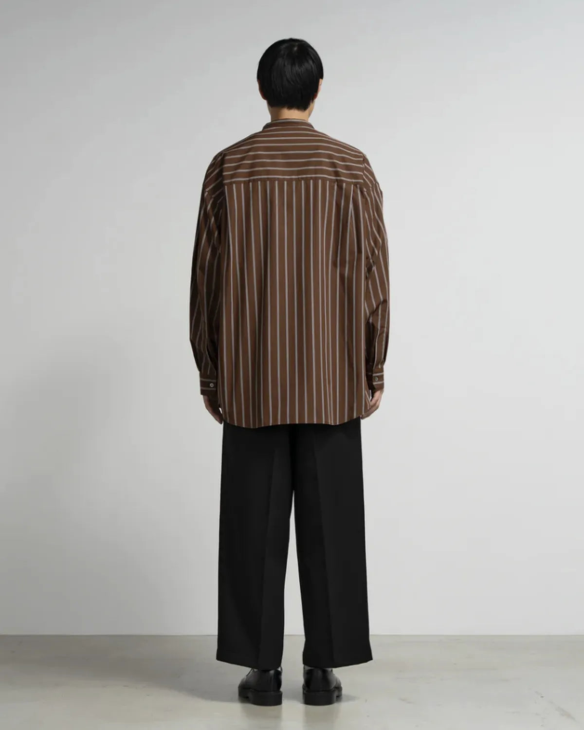 Graphpaper / SIDOGRAS Stripe L/S Oversized Band Collar Shirt (GM254-50026STB)