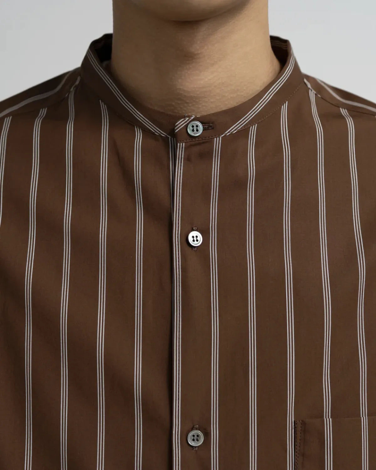 Graphpaper / SIDOGRAS Stripe L/S Oversized Band Collar Shirt (GM254-50026STB)